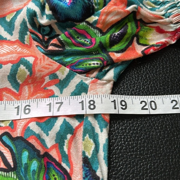 Blnk London Anthropologie STEPHANIE Blue Red Floral V Neck Top Embroiderd Sz S - Picture 12 of 16